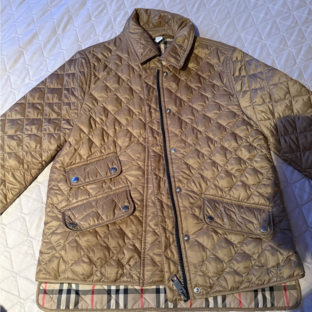 Burberry girls jacket size 8 taupe